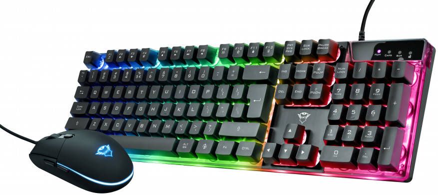 Trust GXT 838 Azor Gaming Combo Keyboard met Muis Toetsenbord Zwart