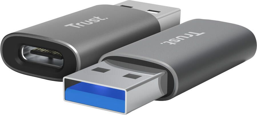 Trust CALYX USB-A TO USB-C ADAPTER 2PACK USB Hub Grijs