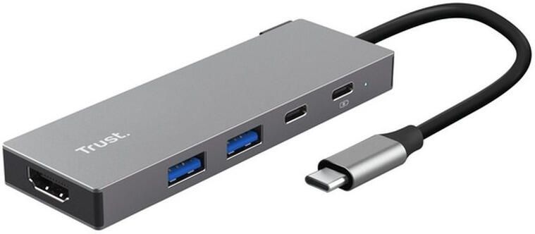 Trust DALYX 5-IN-1 MULTIPORT USB Hub Grijs