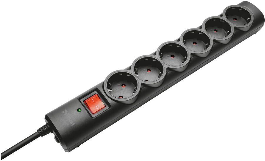 Trust Trus Surge Guard stekkerdoos overspanningsbeveiliging 6 aansluitingen