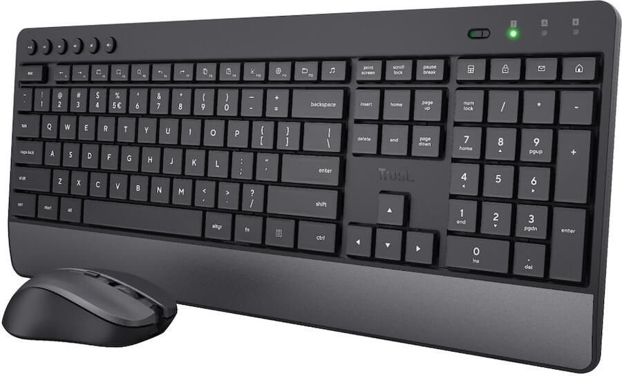Trust Trezo Comfort Draadloze Keyboard & Mouse Set Toetsenbord Zwart