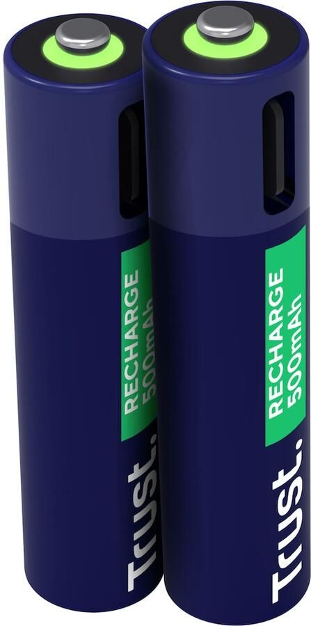 Trust Via USB-C oplaadbare AAA-batterijen (2 stuks) Batterij Blauw