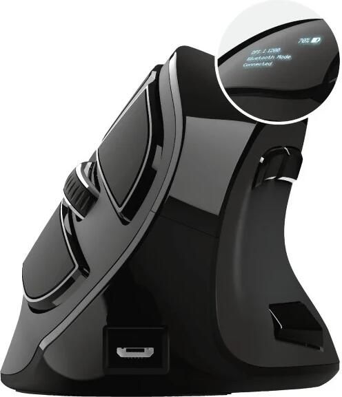 Trust Voxx Oplaadbare Ergonomische Draadloze Muis Zwart