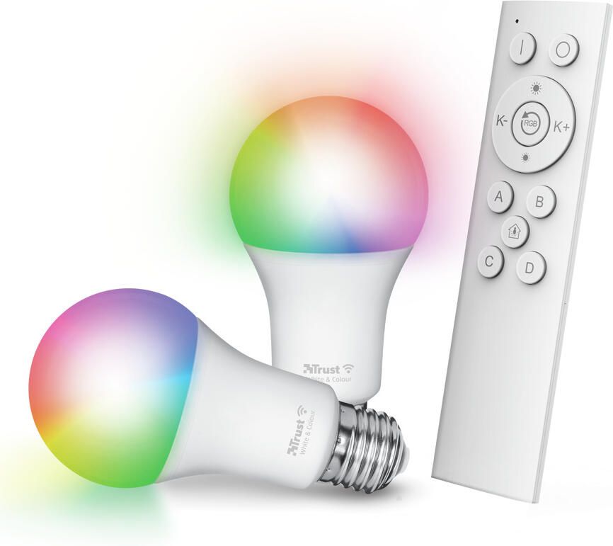 Trust Wifi Bulb Starter Set 2 Smart RGB Bulbs + Remote Schakelaar