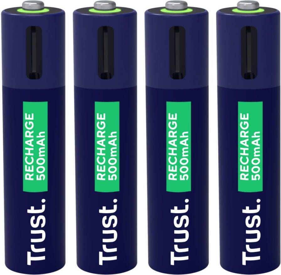 Trust Via USB-C oplaadbare AAA-batterijen (4 stuks) Batterij