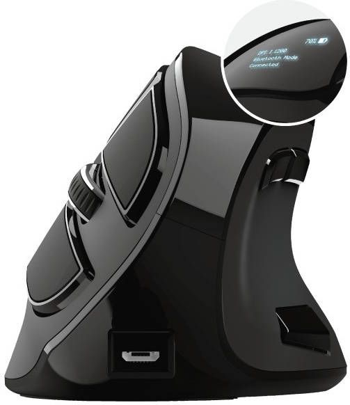 Trust Voxx Oplaadbare Ergonomische Draadloze Muis Zwart