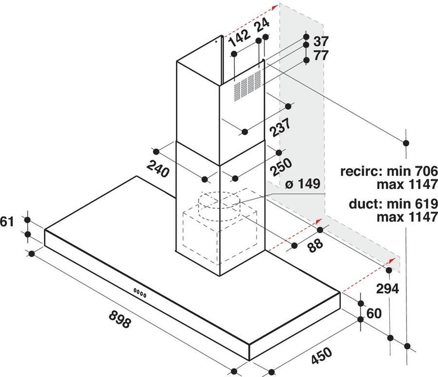 Whirlpool Dampkap Deco AKR5593IX | Schouwdampkappen | Keuken&Koken Dampkappen | 8003437233210