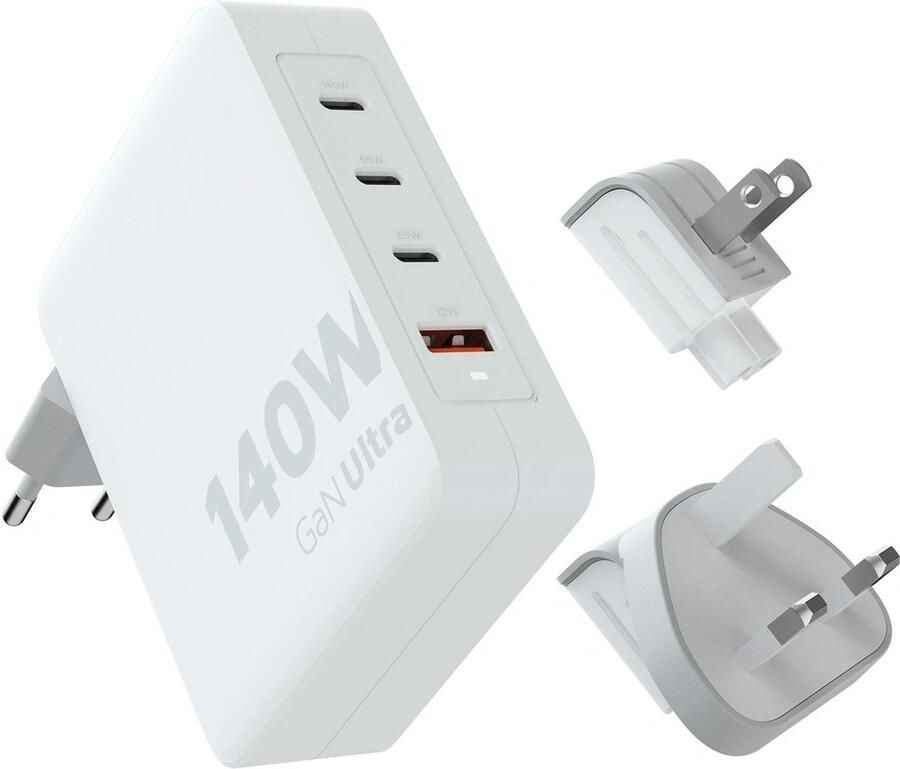 Xtorm GaN-Ultra Travel Charger 140W USB-C USB-A Oplader Wit