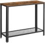 Acaza Console Tafel met Vintage Look Hoge Bijzettafel 101 5 x 80 cm Hoog Zwart en Vintage Bruin Flanner - Thumbnail 2