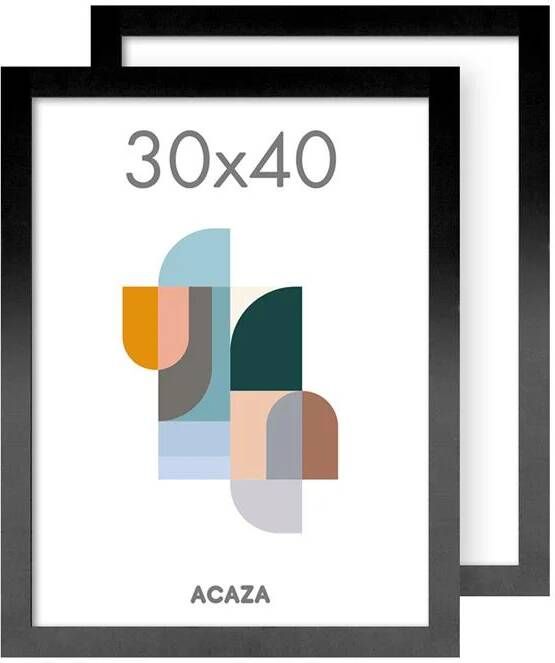 Acaza Set van 2 Madison Fotokaders 30x40 cm Foto Lijsten in MDF Hout Zwart