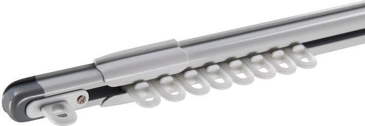 ACAZA Uitschuifbare Gordijnrail Van 145 Tot 270 Cm Aluminium Gebroken Wit