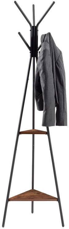Acaza Houten Design Kapstok in Boomvorm Staande Kleerhanger Hoogte 179cm Zwart Vintage Bruin - Foto 2