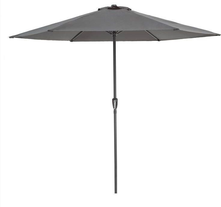 ACAZA Ronde Stokparasol in aluminium Parasol met 300 cm diameter Grijs