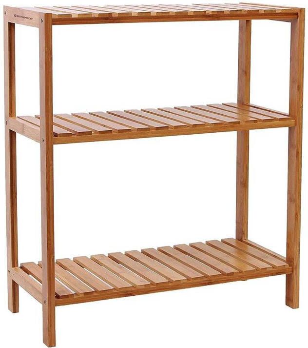 ACAZA Badkamerrek 3 legplanken 60x66x26 cm bamboe