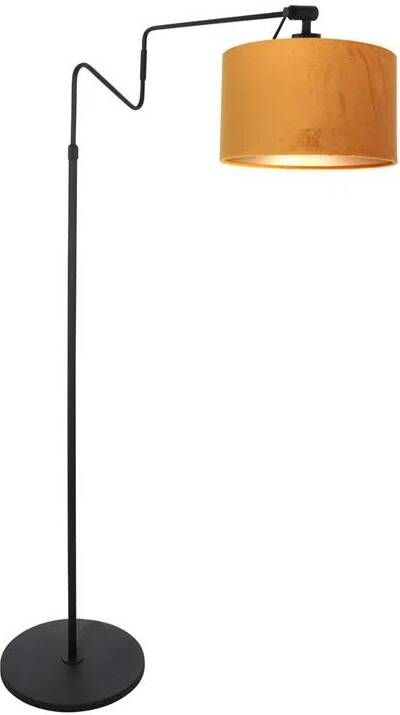 Anne Lighting vloerlamp Linstrom zwart metaal stof schemerlamp E27 3732ZW