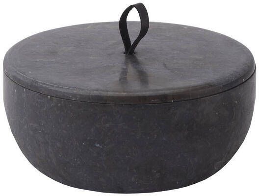 Aquanova Hammam Schaal Met Deksel Dark Grey | Zwart | Grijs | Natuursteen
