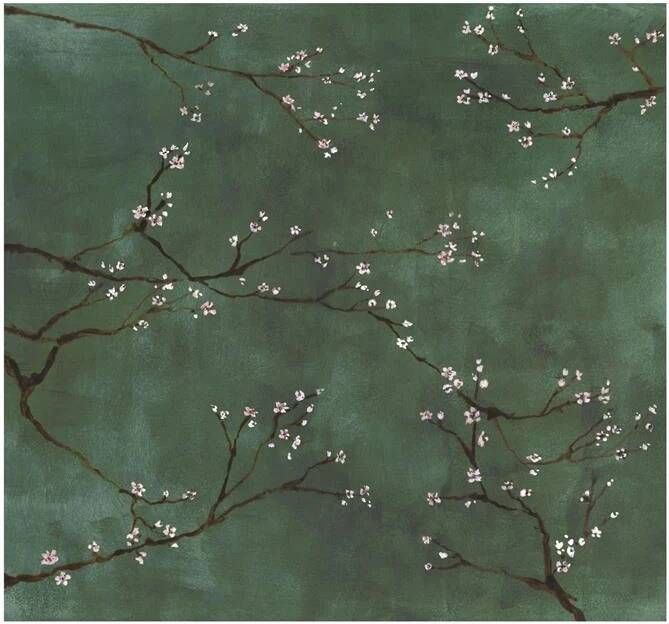 Art For the Home | Chinese Bloesem Fotobehang Groen 280x300 cm