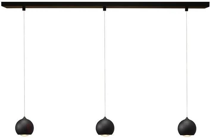 Artdelight Hanglamp LED Denver Mat Zwart Ø 10cm 3 Lichts