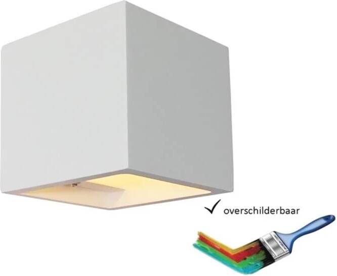 Artdelight Wandlamp Plaster Vierkant Wit LED 3 5W 2700K IP20 Dimbaar