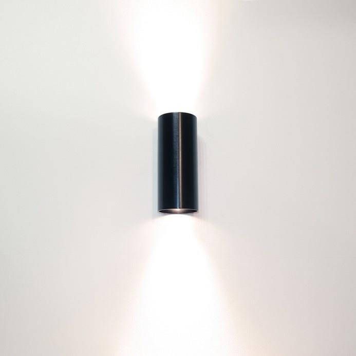Lamponline Artdelight Wandlamp Roulo 2 lichts H 15 4 Ø 6 5 cm zwart