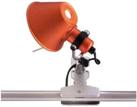 Artemide Tolomeo Micro Pinza klemlamp retrofit oranje