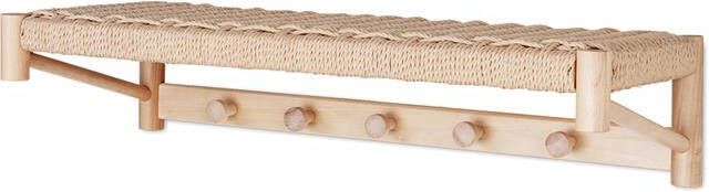 Artichok Loek houten kapstok met geweven plank 78 x 31 cm