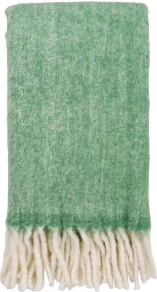 Artichok Petra Wollen Plaid Met Franjes Groen 170 x 130 cm