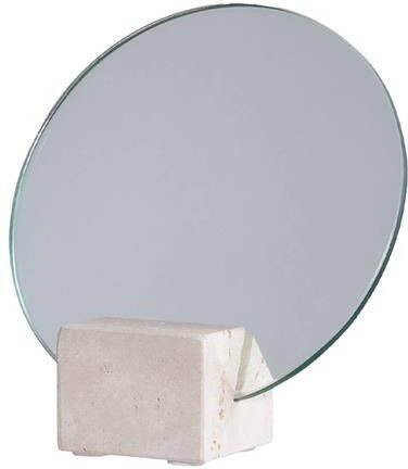 Artichok Rixt Ronde Make-up Spiegel met Travertijn Standaard Beige