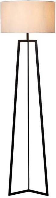 Atmooz by Charrell Atmooz Staande lamp Falco Zwart met Linnen Kap Metaal 166 cm