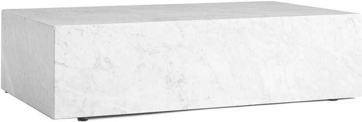 Audo Copenhagen Plinth Low salontafel 60x100 Carrara marmer wit