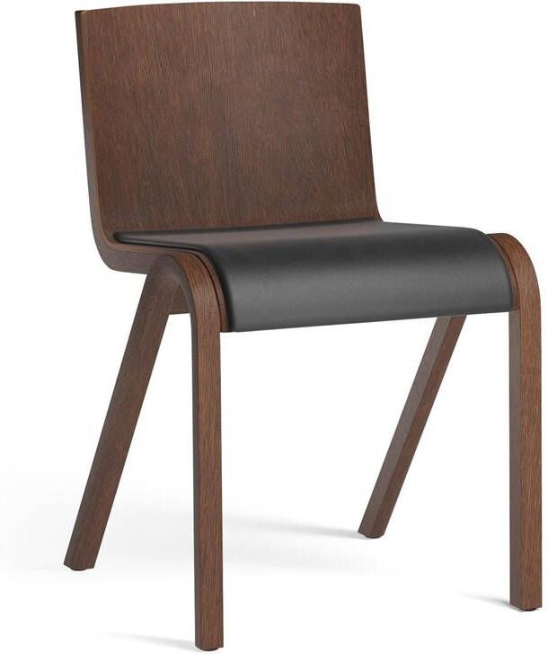 Audo Copenhagen Ready eetkamerstoel rood eiken zitting leder Dakar