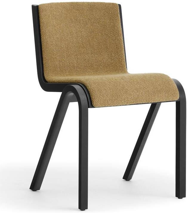 Audo Copenhagen Ready eetkamerstoel zwart eiken gestoffeerd Bouclé 06
