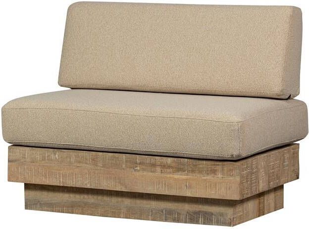 Basiclabel Muurbankje Incl. Kussens Balk Hout Naturel 87x107x66