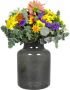 Bela Arte Bloemenvaas Milan transparant smoke grijs glas D15xH20 cm melkbus vaas met smalle hals Vazen - Thumbnail 2