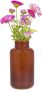 Bela Arte Bloemenvaas Milan transparant bruin glas D15 x H25 cm melkbus vaas met smalle hals Vazen - Thumbnail 2