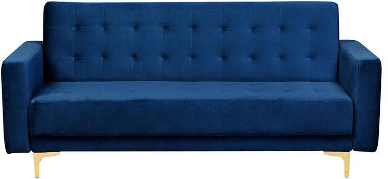Beliani ABERDEEN Slaapbank 3-zits Marineblauw Fluweel