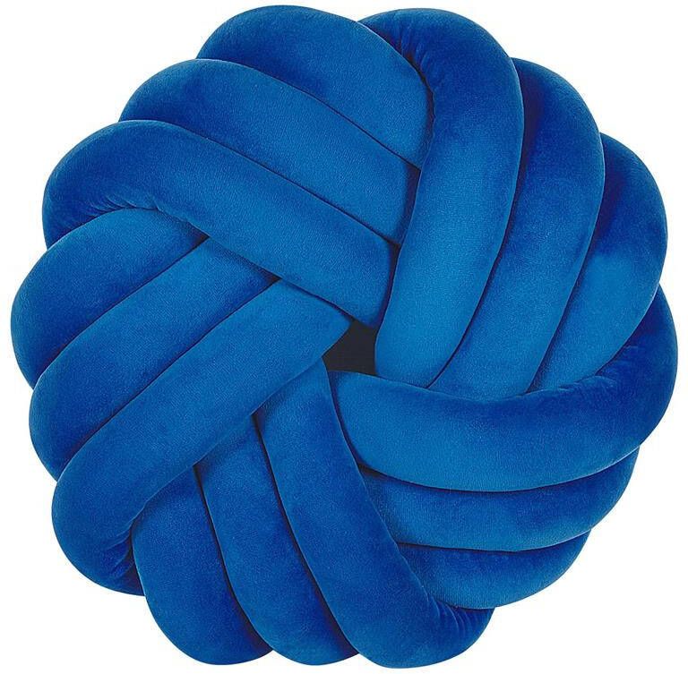Beliani AKOLA Sierkussen Blauw 30 x 30 cm Fluweel