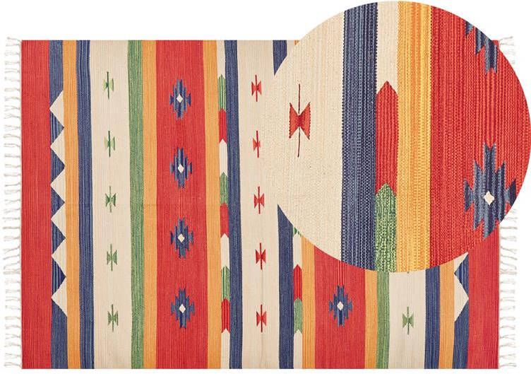Beliani ALAPARS Vloerkleed Meerkleurig 140 x 200 cm Katoen