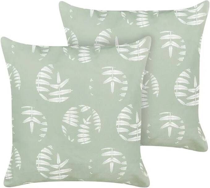 Beliani -ALASSIO-Tuinkussen set van 2-Groen-45 x 45 cm-Polyester