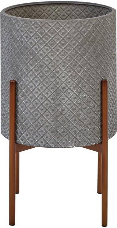 Beliani ALATUM Bloempot Grijs 31 x 31 x 52 cm Metaal
