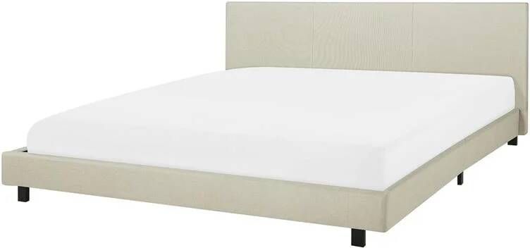 Beliani ALBI Tweepersoonsbed Beige 180 x 200 cm Polyester