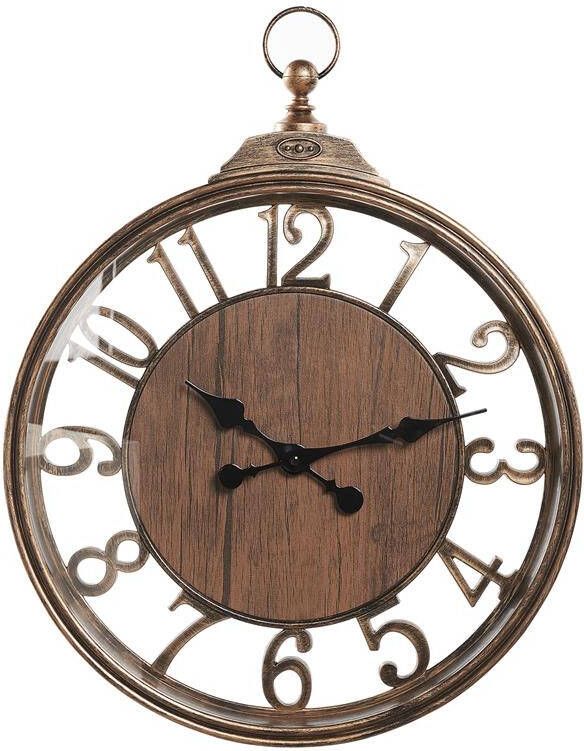 Beliani ALCOBA Wandklok Bruin Synthetisch materiaal
