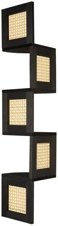 Beliani ALDER Boekenkast Licht hout|Zwart Glasvezel