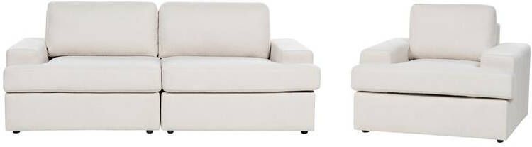 Beliani ALLA Bankenset 4-zits Lichtbeige Polyester