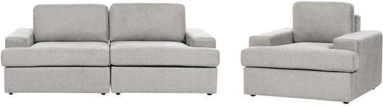Beliani ALLA Bankenset 4-zits Lichtgrijs Polyester