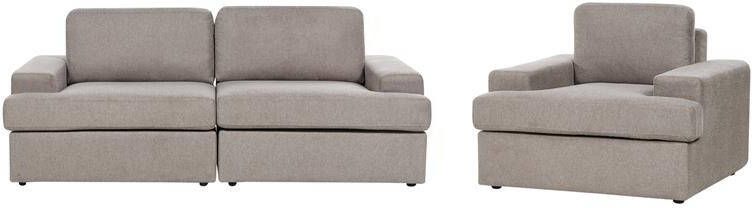 Beliani ALLA Bankenset 4-zits Taupe Polyester