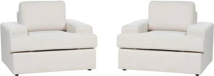 Beliani ALLA Fauteuil set van 2 Lichtbeige Polyester