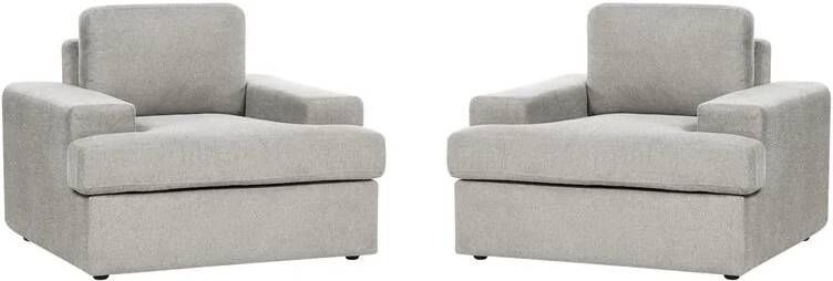 Beliani ALLA Fauteuil set van 2 Lichtgrijs Polyester