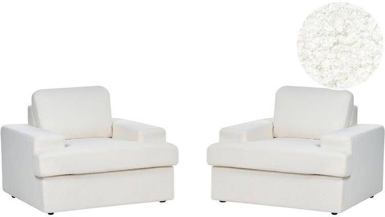 Beliani ALLA Fauteuil set van 2 Wit Bouclé