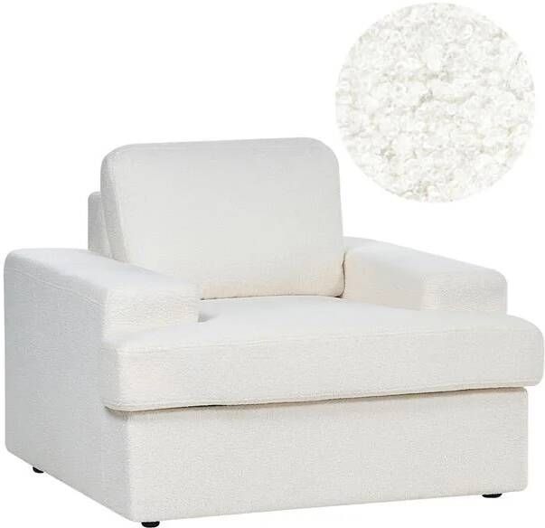 Beliani ALLA Fauteuil Wit Bouclé